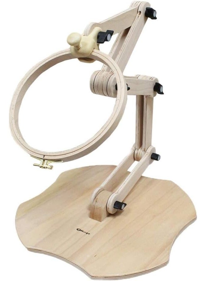 Nurge Adjustable Embroidery Floor Stand, Cross Stitch Hoop Stand, Embroidery Hoop Holder. Hand Polished Natural Wood (190-5 Embroidery Stand) - Image 2